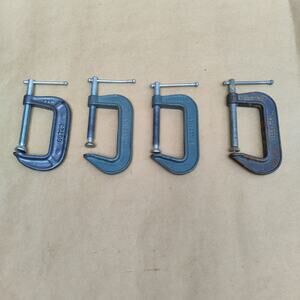 4X Vintage Craftsman 3" Malleable C Clamp Clamps No. 66673 Made in USA